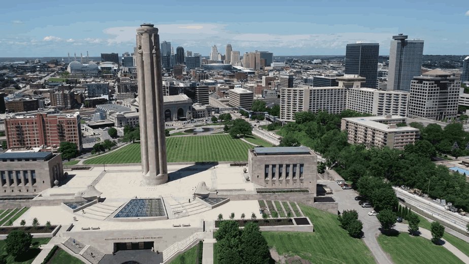 Aerial — Kansas City Skyline & Liberty Memorial